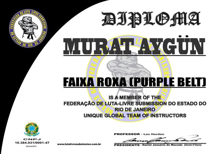 Purple belt · May 20, 2013 · Promoted by Les