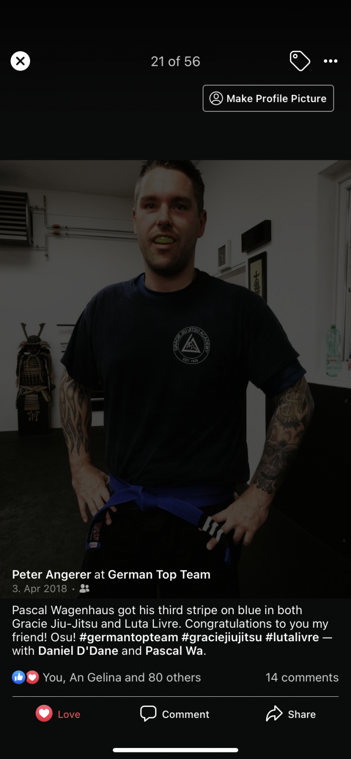 Blue belt · April 1, 2017 · Promoted by Yamatodamashii