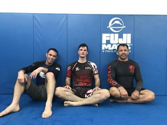 Tough rounds with Jake Shields under the watchful eyes of Doug Pelinkovic.