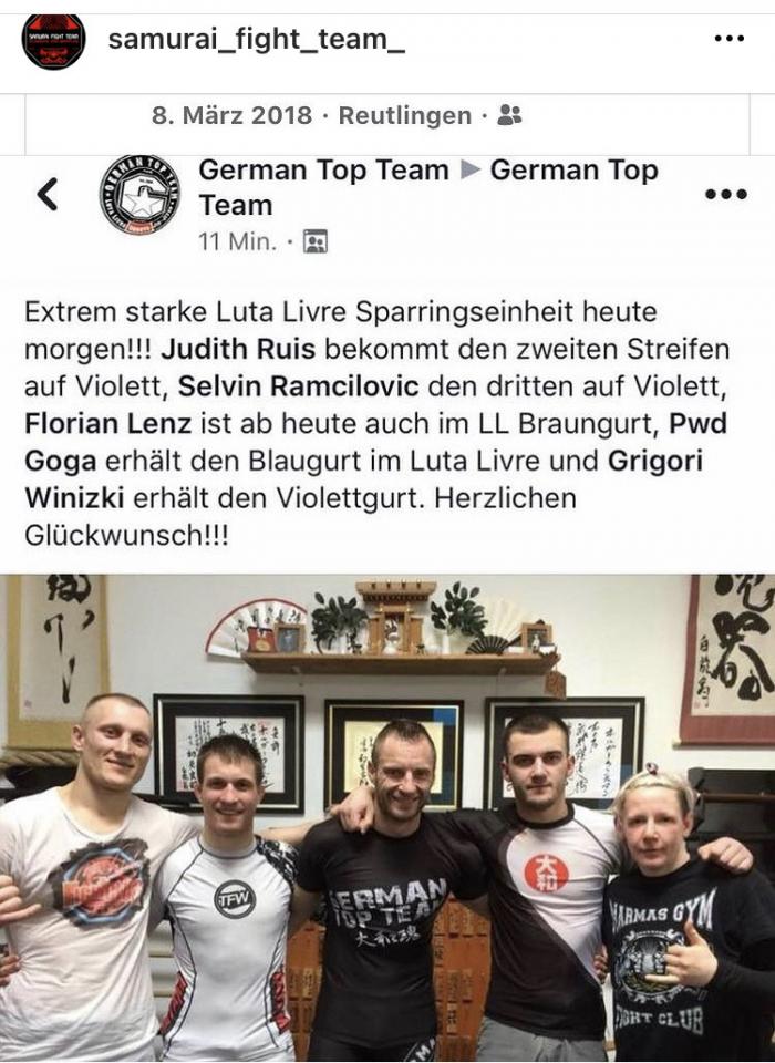Purple belt · March 8, 2018 · Promoted by Peter Angerer