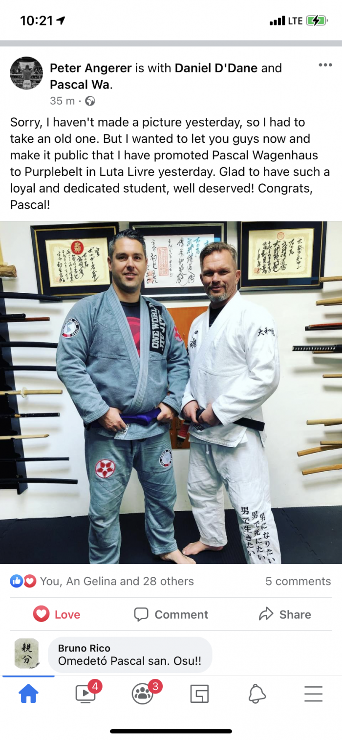 Purple belt · January 7, 2021 · Promoted by Yamatodamashii