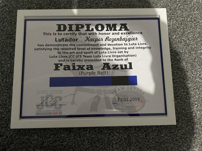 Blue belt · February 23, 2019 · Promoted by Jaycee
