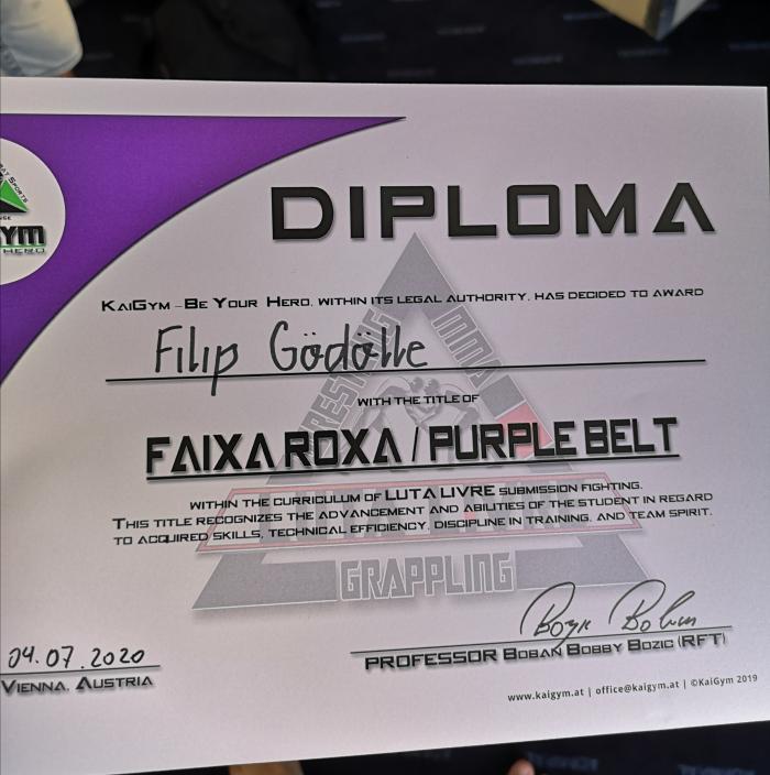 Purple belt · July 4, 2020 · Promoted by Bobby