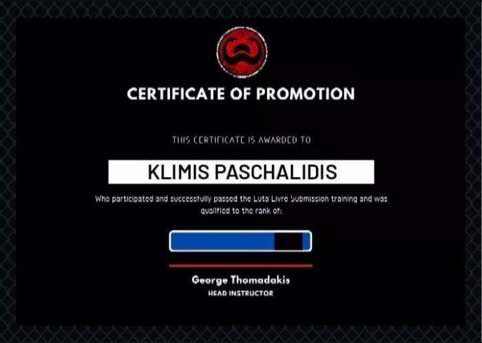 Blue belt · July 20, 2018 · Promoted by Sombra
