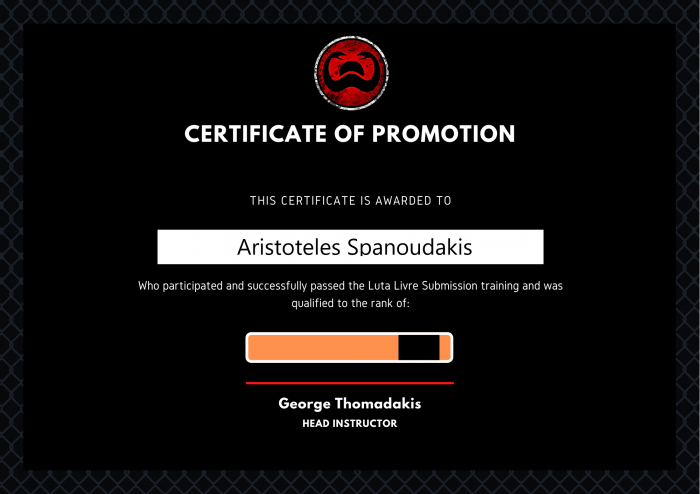 Orange belt · July 19, 2018 · Promoted by Sombra
