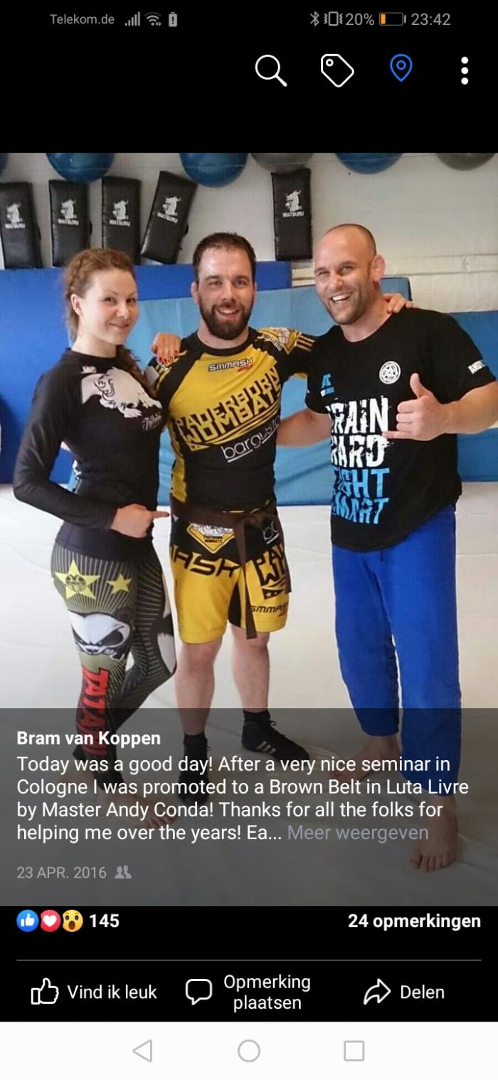 Brown belt · April 23, 2016 · Promoted by Andreas Schmidt