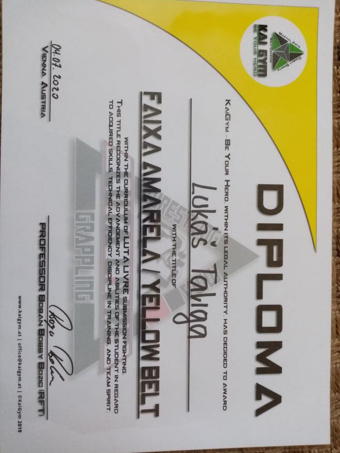 Yellow belt · July 4, 2020 · Promoted by Bobby