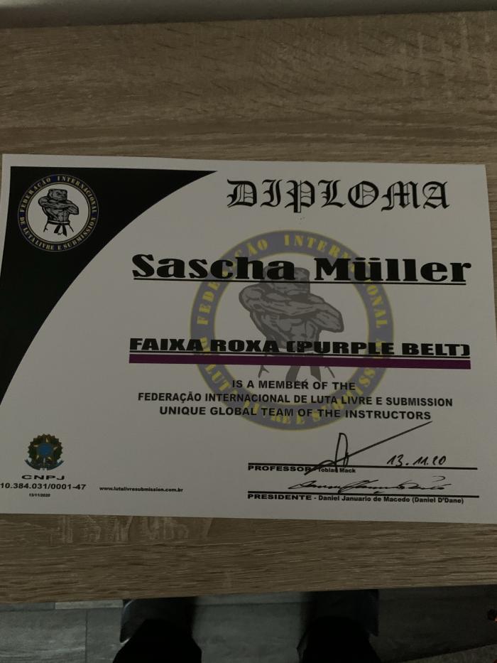 Purple belt · November 13, 2020 · Promoted by Tobias Mack