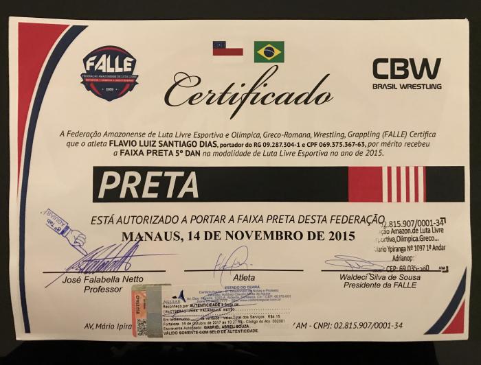 Black belt 4th degree · March 12, 2011 · Promoted by Federação internacional de LL, Federação Brunocilla LL