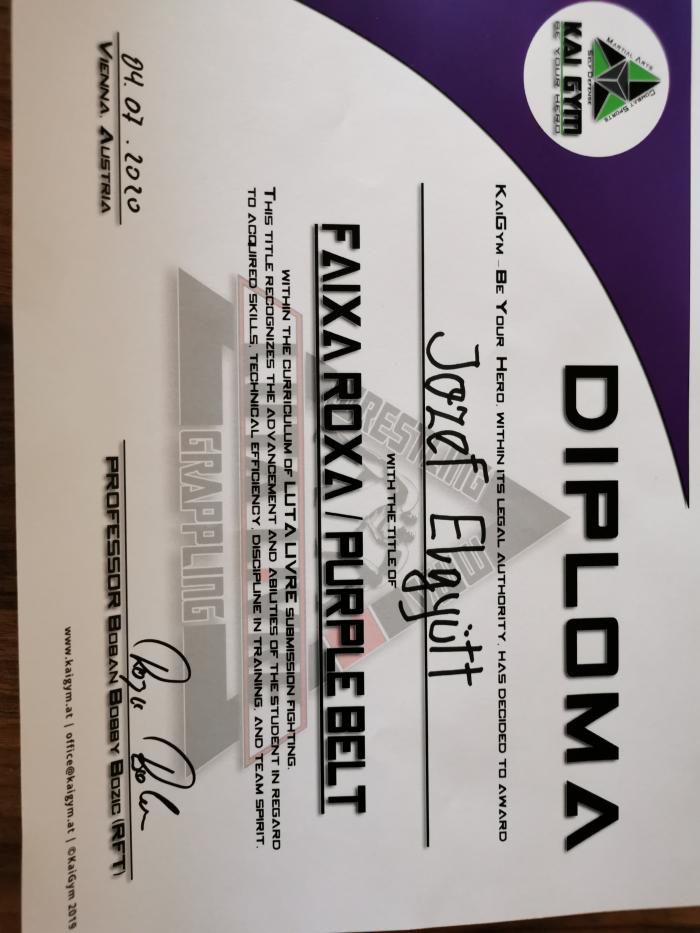 Purple belt · July 4, 2020 · Promoted by Bobby