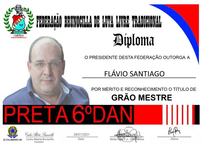 Black belt 6th degree · January 29, 2021 · Promoted by Federação Brunocilla de Luta Livre tradicional