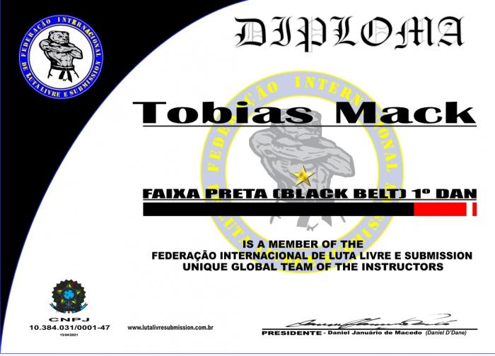 Black belt 1st degree · April 13, 2021 · Promoted by Daniel Januário de Macedo Di Dane