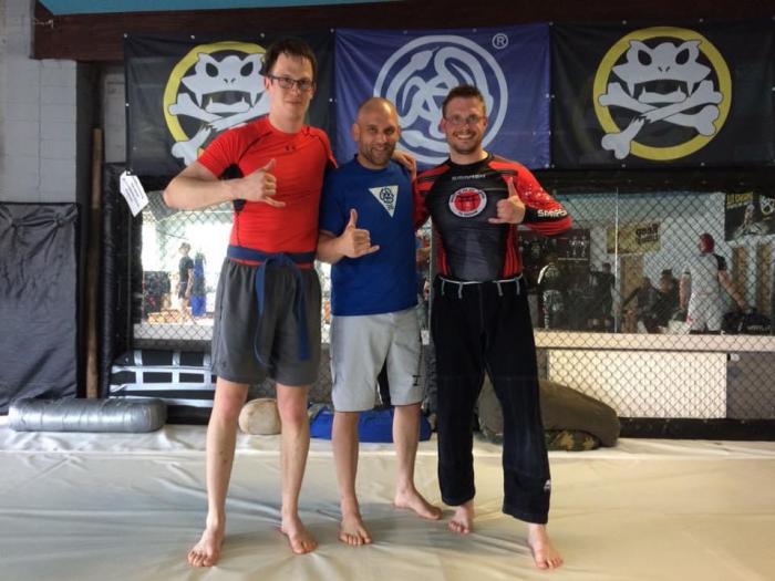 Blue Belt first Stripe Promotion by Headcoach Andyconda.
