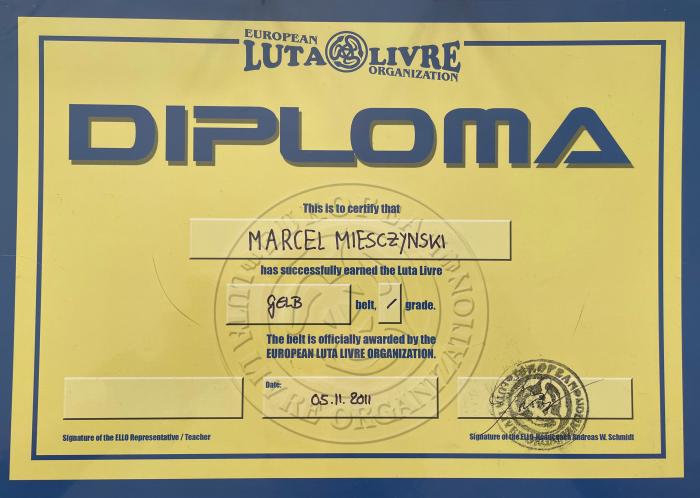 Yellow belt · November 5, 2011 · Promoted by Andreas "Andyconda" Schmidt