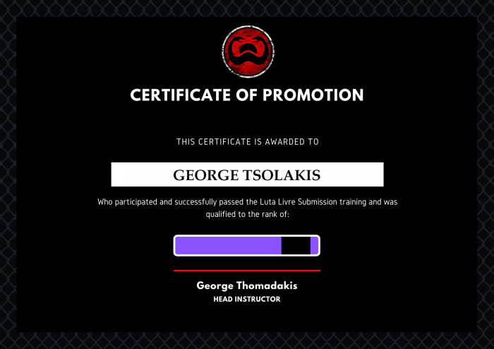 Purple belt · December 22, 2021 · Promoted by Sombra