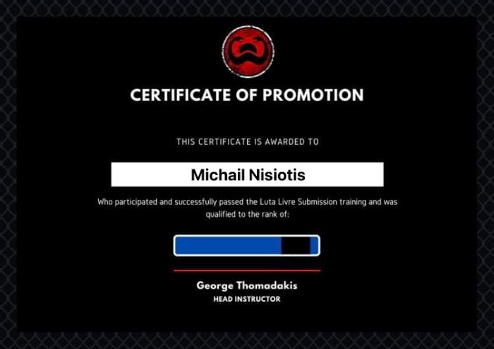 Blue belt · December 22, 2021 · Promoted by Sombra