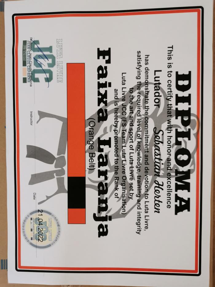 Orange belt · April 21, 2022 · Promoted by Jaycee
