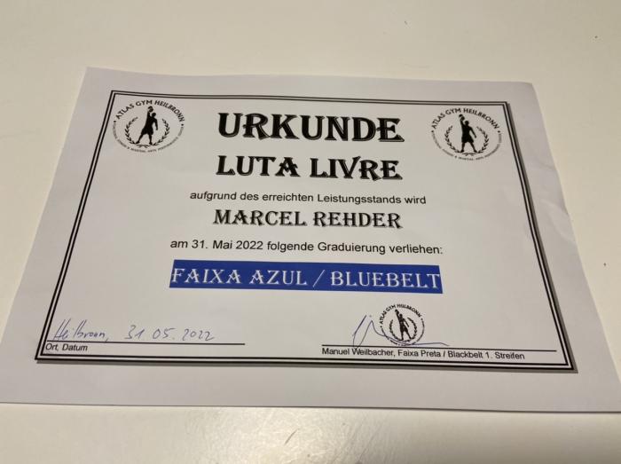 Blue belt · May 31, 2022 · Promoted by Manuel Weilbacher