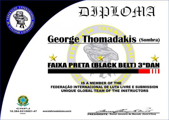 Black belt 3rd degree · June 2, 2022 · Promoted by Daniel D‘Dane