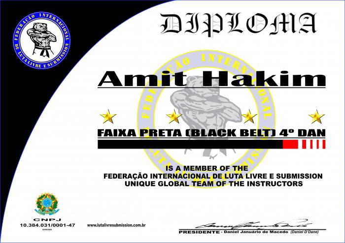 Black belt 4th degree · June 22, 2022 · Promoted by Daniel Januário de Macedo Di Dane