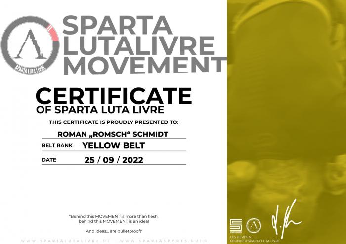 Yellow belt · September 25, 2022 · Promoted by Les