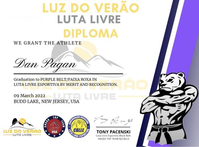 Purple belt · March 9, 2022 · Promoted by Tony Pacenski